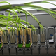 Optical fibers at a data center's network infrastructure